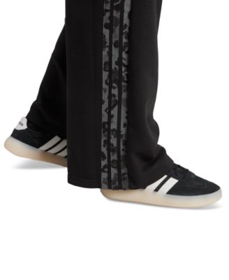 Women's Leopard-Print Stripes Relaxed Wide-Leg Pants