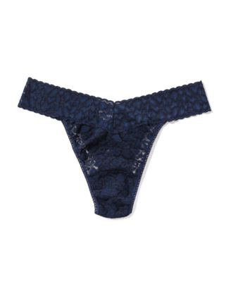 Women's Leopard Lace Original Rise Thong Underwear 7I1101