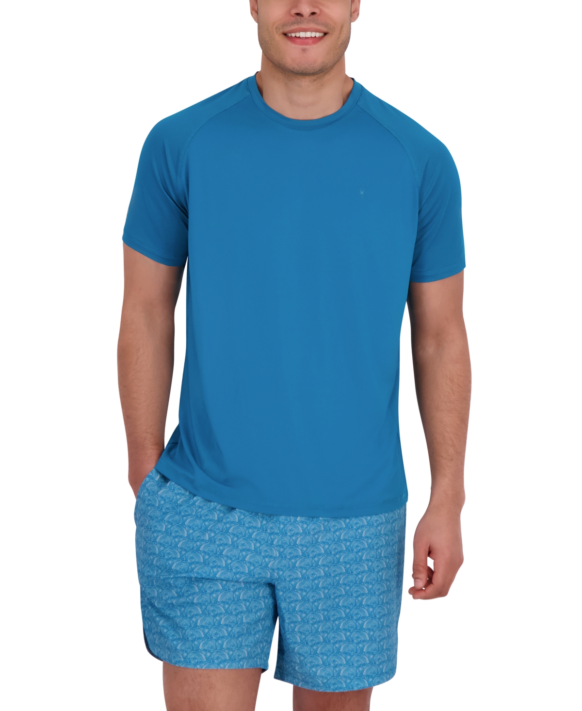 Men's Short Sleeve Waffle-Knit Crewneck Swim Shirt - Swell