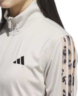 Women's Animal-Print Stripe Tricot Track Jacket