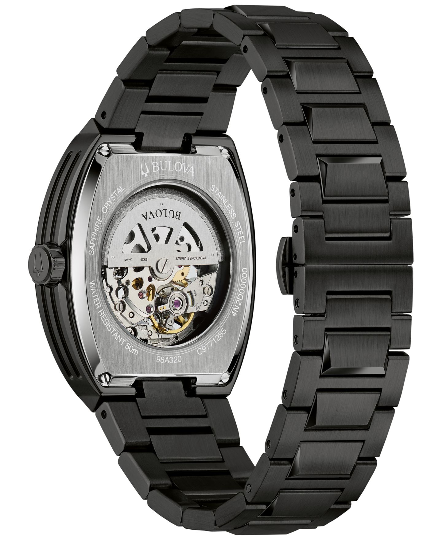 Мужские часы Bulova Maquina Automatic Black Stainless Steel Bracelet Watch 40mm — фото 2