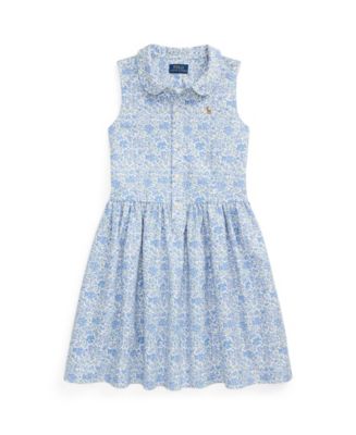Polo Ralph Lauren Big Girls Floral Oxford Shirtdress - Macy's
