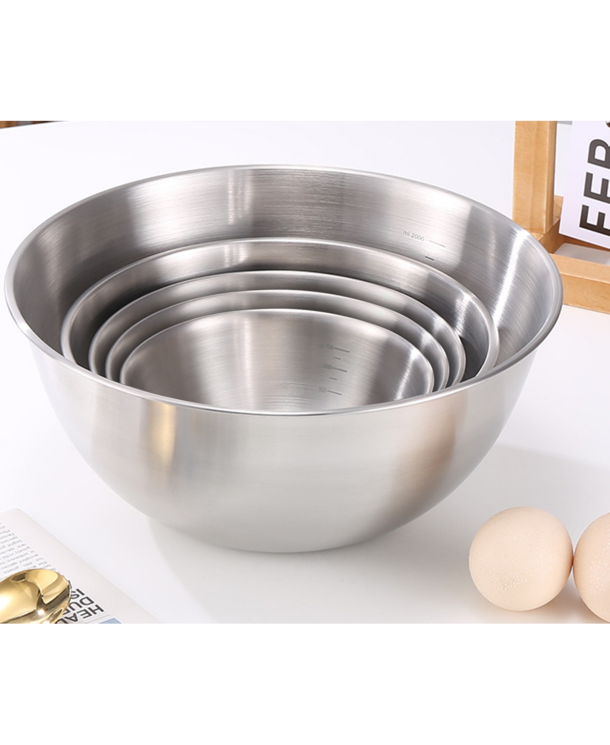 Art & Cook 5-piece Nesting Stainless Steel Bowl Set