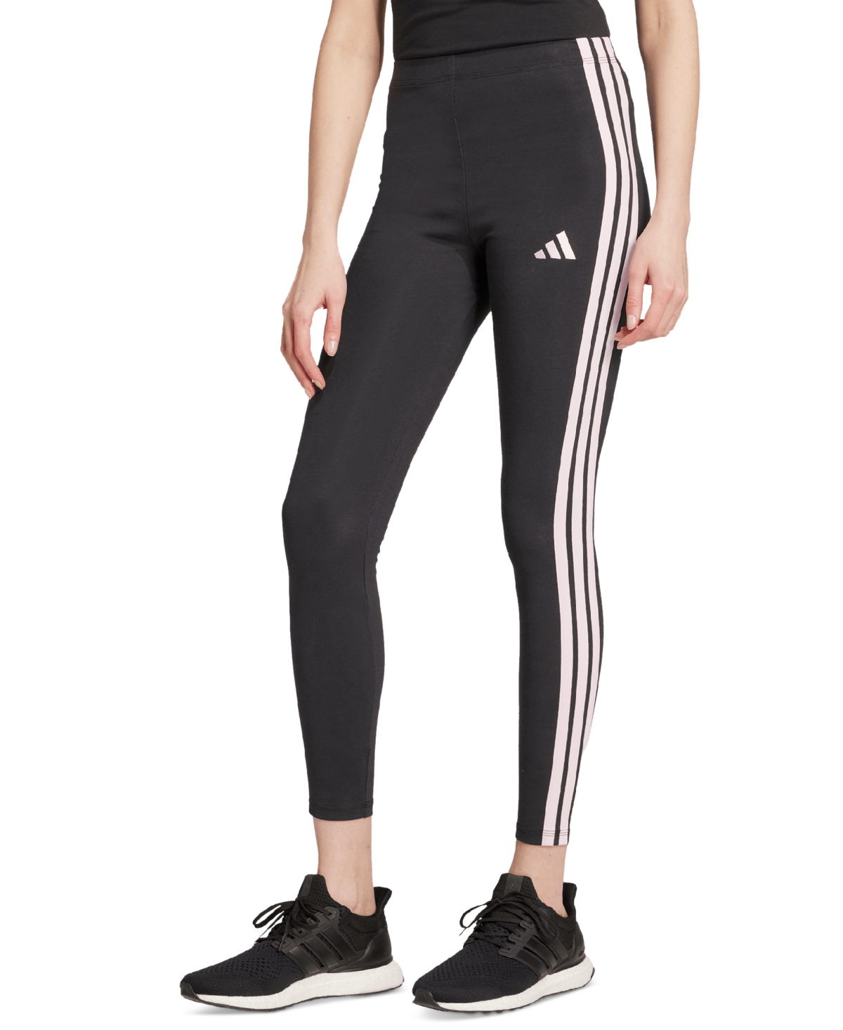 Women's Slim-Fit Full-Length High-Rise Leggings - Black/White