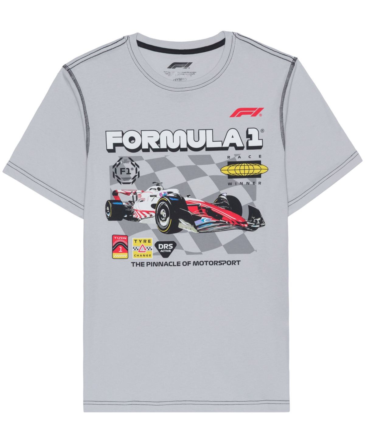 Men's Formula 1 Short Sleeve T-Shirt - Silver gray