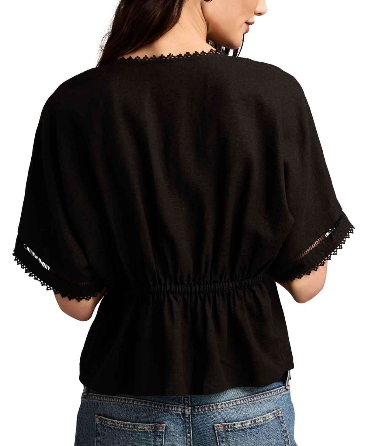 LUCKY BRAND LINEN V-NECK DOLMAN 