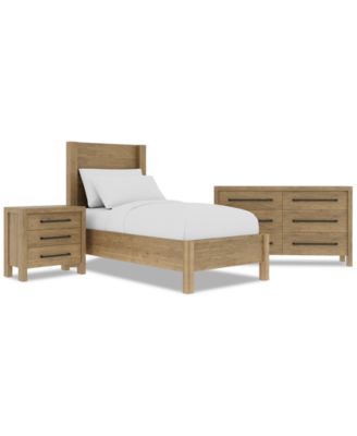Davie 3-Pc. Twin Set (Panel Bed, Dresser & 3-Drawer Nightstand)
