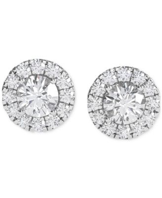 Diamond Halo Screw Back Stud Earrings (2-1/2 ct. t.w.) in 14k White Gold