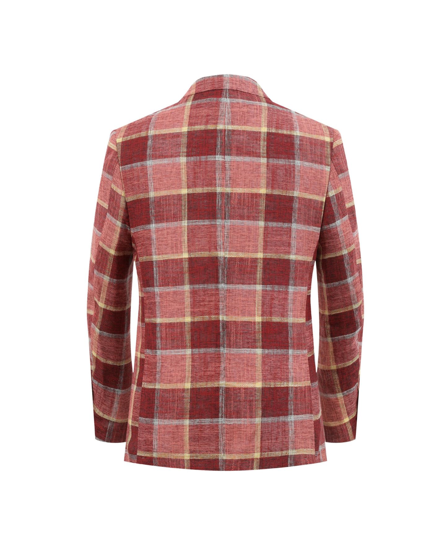 Пиджак Elie Balleh Red Slim Fit Plaid Blazer для мальчиков, цвет: Красный — фото 2