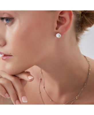 Baroque Pearl Irregular Stud Earring Sterling Silver