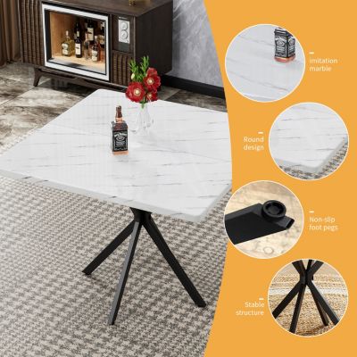 Streamdale Modern Square Dining Table (4-6 Person) for Kitchen/Dining Room/Office