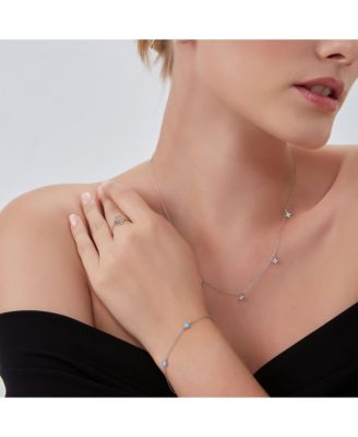 Blue Opal Jewelled Sterling Silver Bracelet