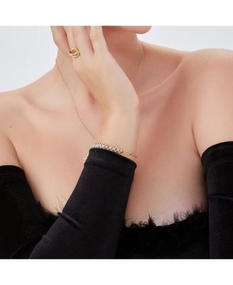 Dorissa Multi Bead Semi Chain Sterling Silver Bracelet