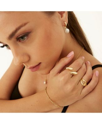 Double Marquise Sterling Silver Adjustable Ring