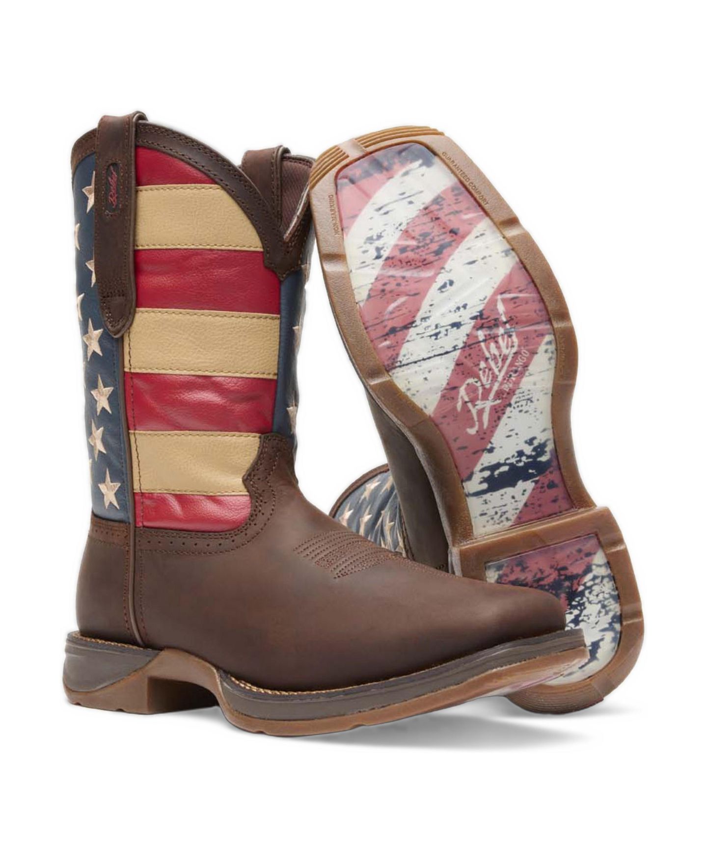 Мужские ботинки Durango Rebel by Patriotic Pull-On Western Flag Boot, цвет: Коричневый — фото 2