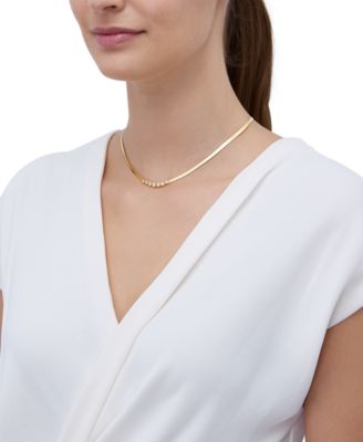 Created White Sapphire Necklace (3/4 ct. t.w.) in 14k Yellow Gold Over Sterling Silver, 16" + 2" extender