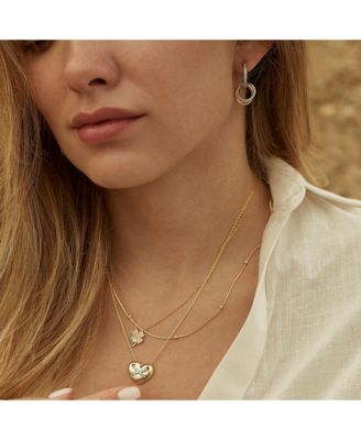 Four Leaf Clover Sterling Silver Necklace - White