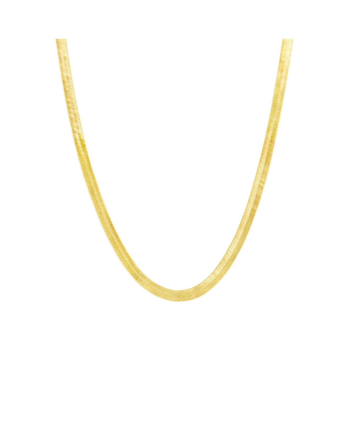 Bold Herringbone Sterling Silver Flat Snake Chain Necklace - Silver