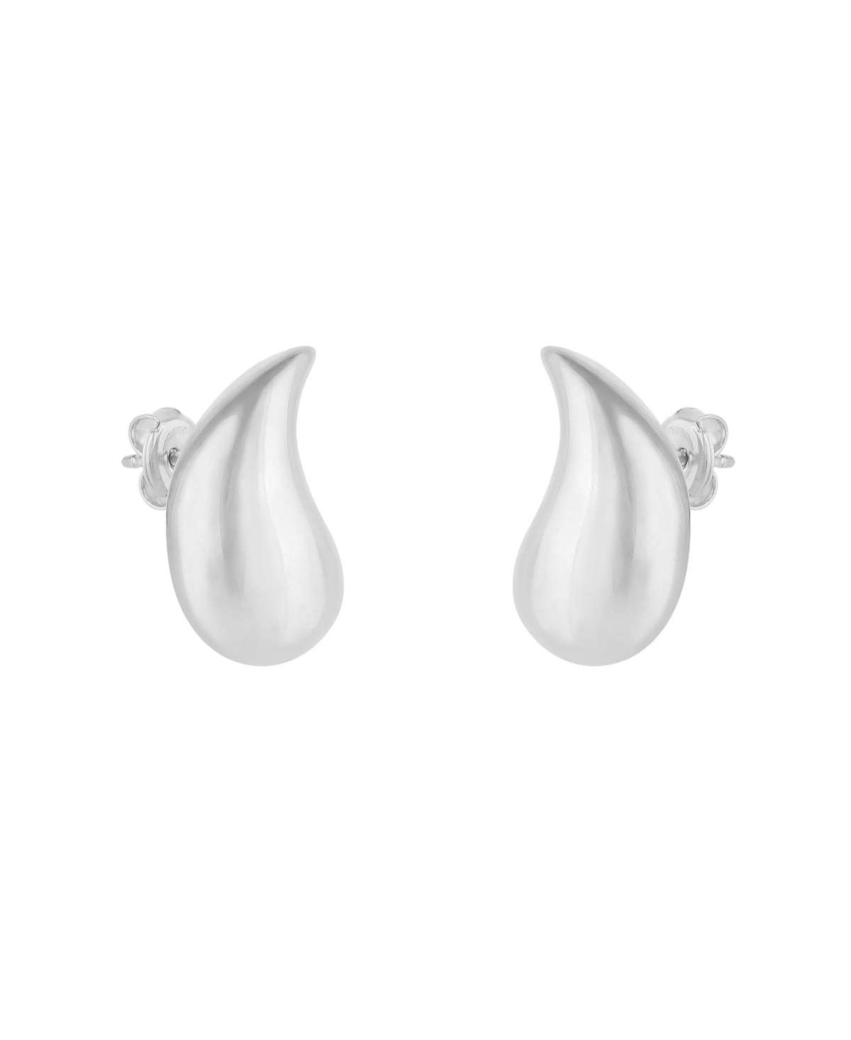 Pear Teardrop Earrings in Sterling Silver - Silver