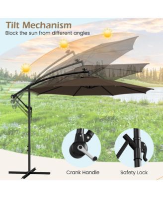 10 Feet Patio Umbrella with 112 Solar-Powered LED Lights