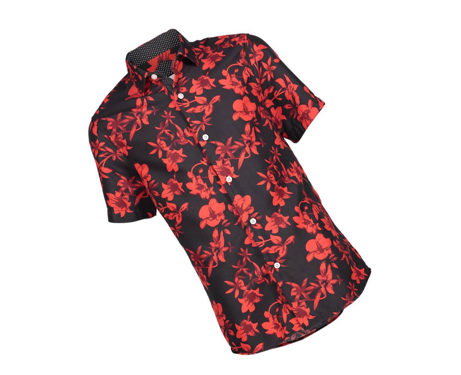 Big Boys Black Floral Slim Fit Shirt