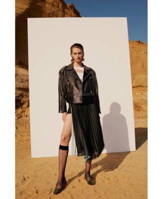 Women's Studded Genuine Leather Jacket