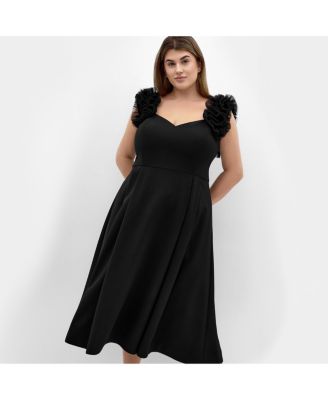 Women's Roselyn Ruffle Tulle Midi Dress