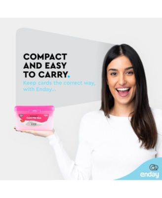 Index Card Holder Red, 3x5 Note Flash Card Organizer Case, Index Card File w/flip top, Notecard Recipe, Holder, Holds 250 Cards (1 PC)