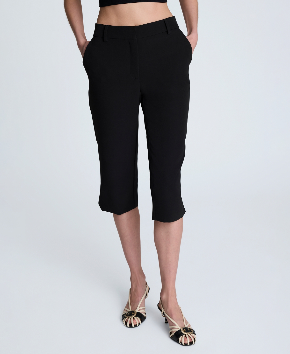Women's Mid-Rise Pedal Pusher Pants - Black