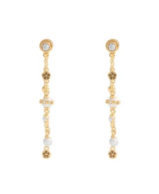 Faux Stone Signature Heritage Mixed Charm Front Back Earrings