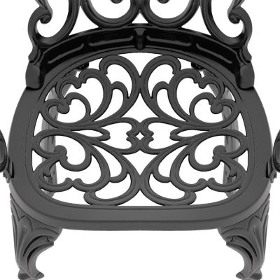 Streamdale Modern 350lbs Weight Capacity Aluminum & Black Armchair with Cushions