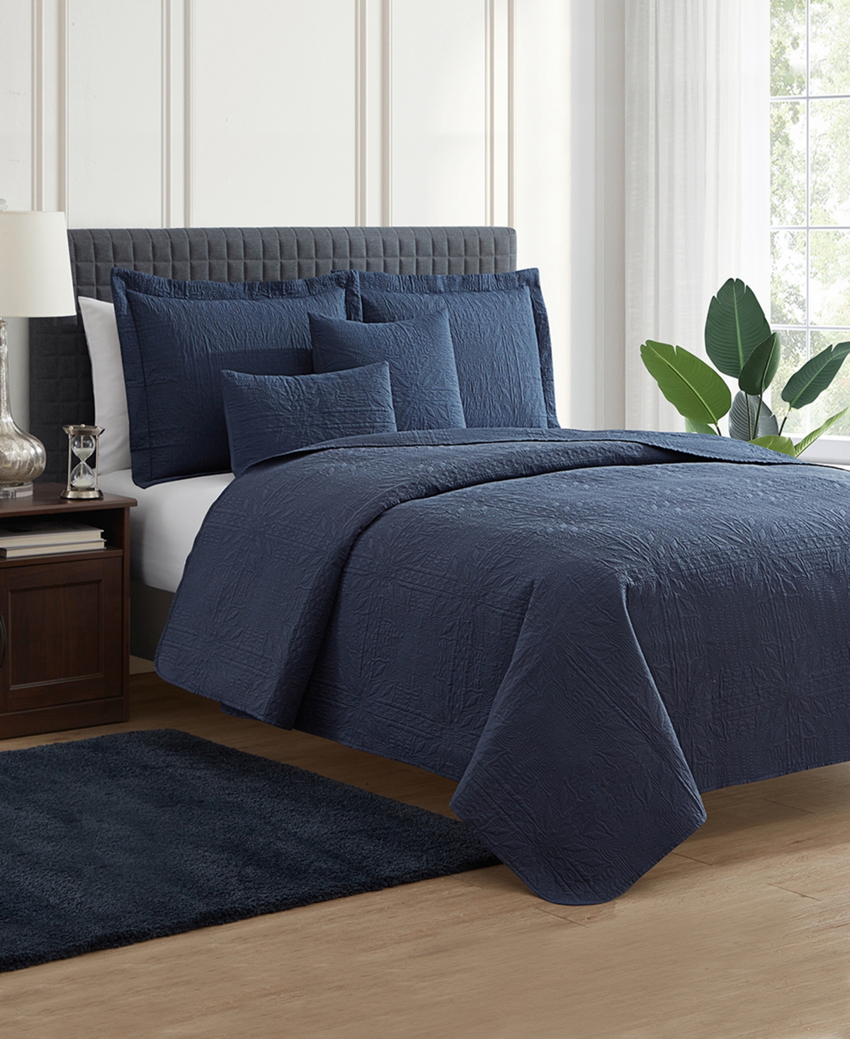 Nestl Grid Embossed 5-pc. Quilt Set, King/california King