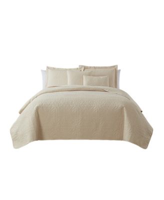 Grid Embossed 5-Pc. Quilt Set, Full/Queen