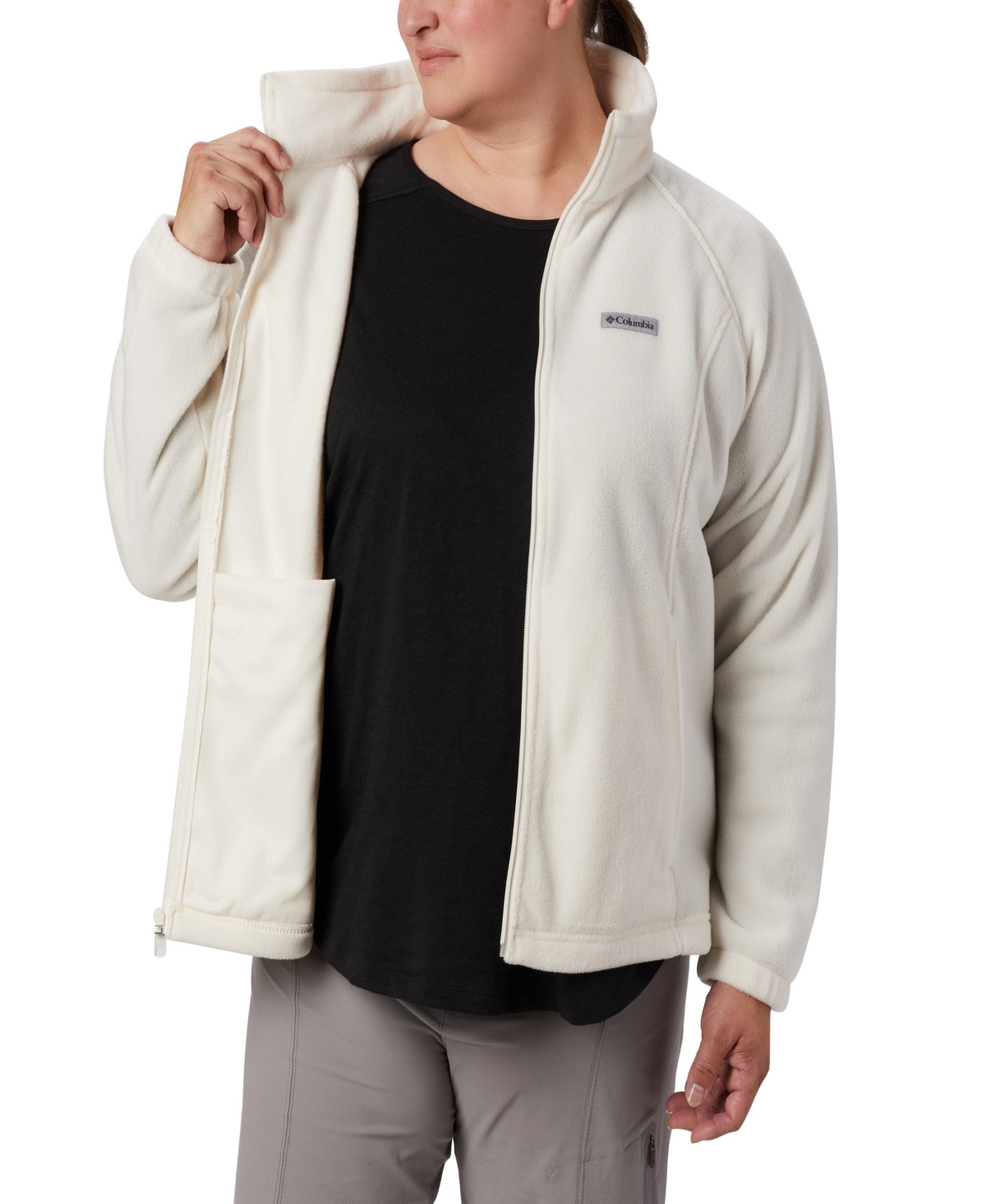 Columbia Plus Size Benton Springs Fleece Jacket In White