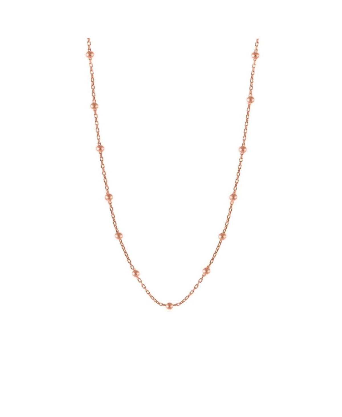 Bead Chain Sterling Silver Satellite Necklace - Rose gold