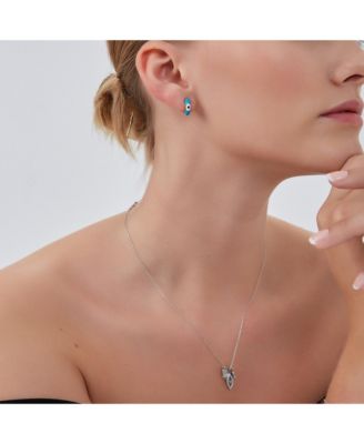 Hamsa Evil Eye Star Turquoise Sterling Silver Necklace