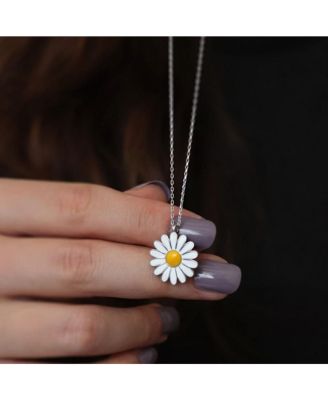 Sterling Silver Daisy Pendant Necklace