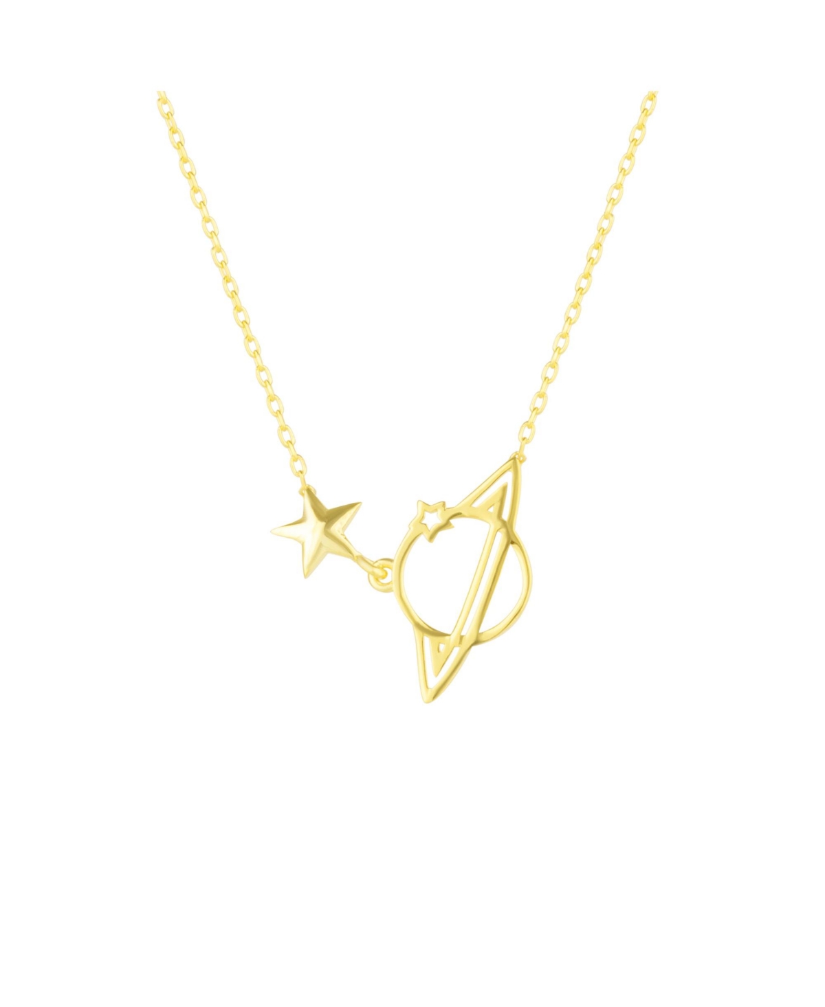 Sterling Silver Saturn Necklace - Silver