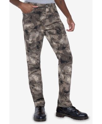Men's Printed Denim Vertical Stitching Jeans