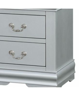 24" Platinum Two Drawers Nightstand