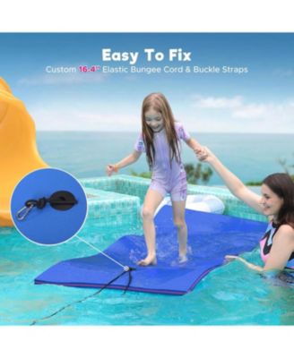 Blue Water Floating Mat Foam Pad, 7x3FT Bouncy Tear-Resistant XPE Foam