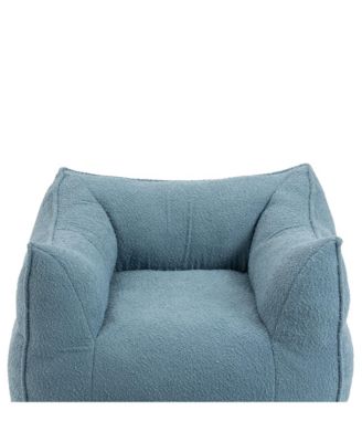 Durable Comfort Lounger: Bean Bag Sofa & Footstool Combo