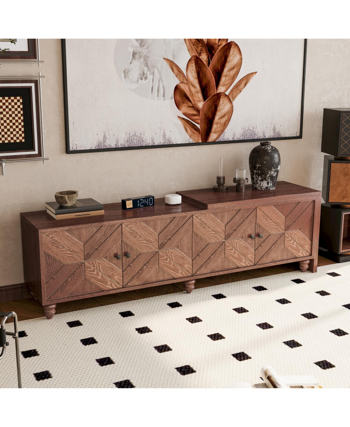 Streamdale Modern Tv Cabinet with Extendable Storage and Adjustable Shelves (70"-90")