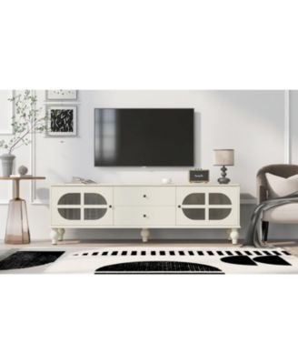 Streamdale Modern 68.9" TV Stand with Fluted Glass Doors for TVs up to 75
