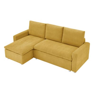 Convertible Sleeper Sofa Bed 90" L-Shaped Sectional with Pull-Out Bed