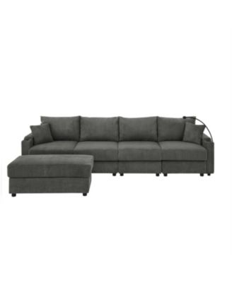 Streamdale Modern L-Shaped Couch with Storage & Ottoman