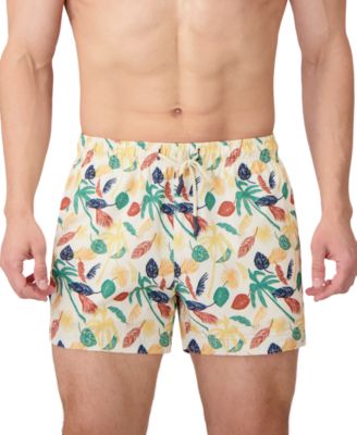 Sunset and Vines Men's Leaf-Pattern Woven Swim Trunks