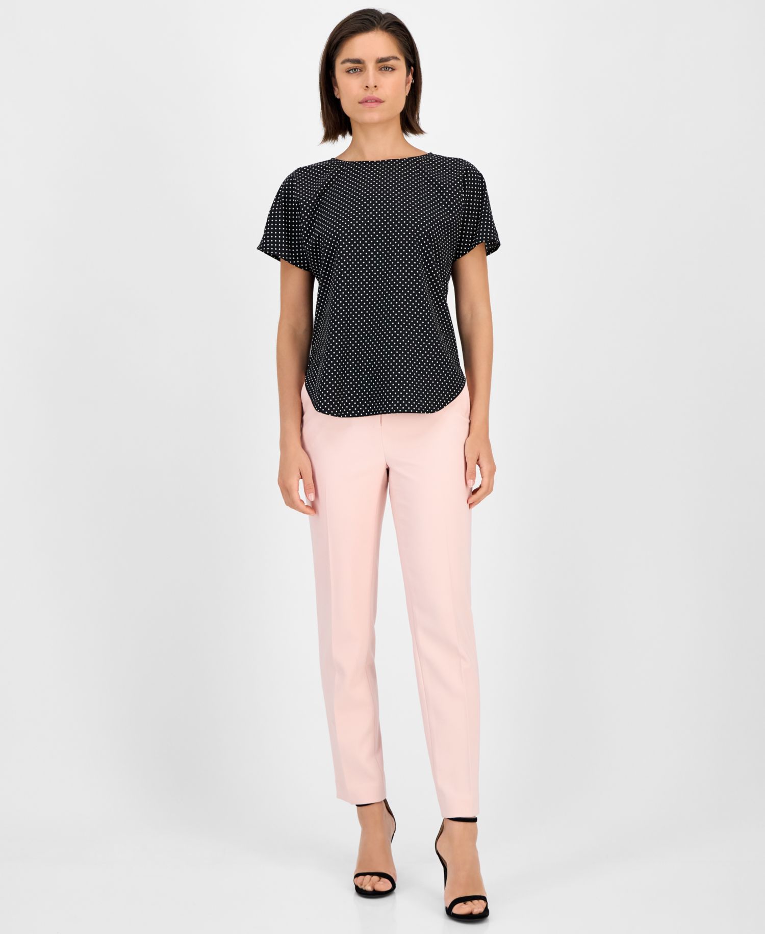 Petite Printed Boat-Neck Top