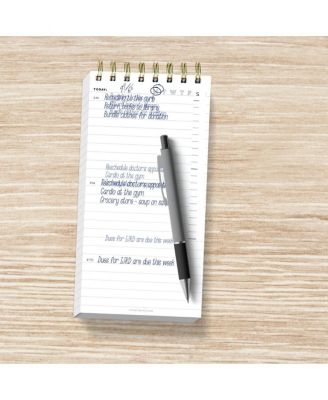 Blue Boho Stripe Undated Daily Agenda Notepad Planner