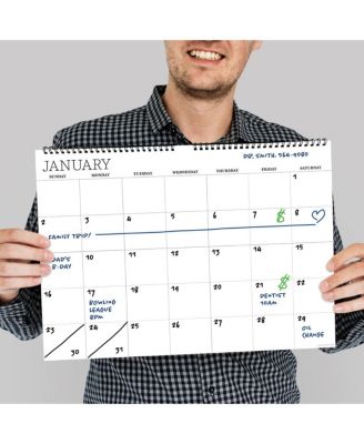 Undated 17" x 12" Dry Erase Medium Wire-o Hanging Horizontal Wall Calendar